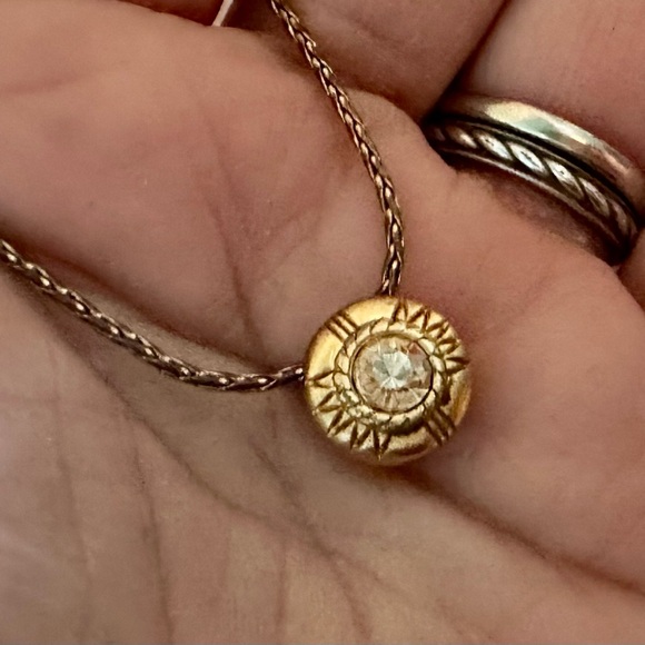 Brighton Gold Plated Clear Bezel Set Crystal Pendant Necklace - Picture 3 of 7